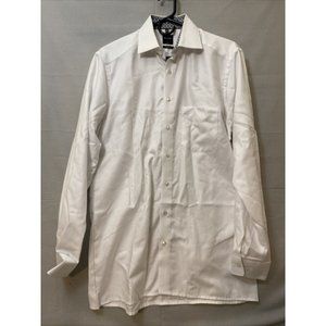 Olymp Mens Long Sleeve Button Up Shirt White Cotton Classic Size 15.5 33